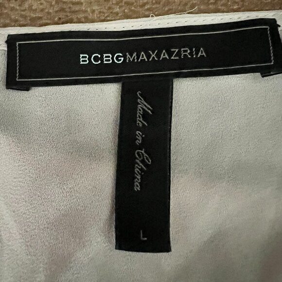 BCBG Max Azria Pink Nude Crepe Wrap Short Sleeve Jaklyn Top Size L - Picture 6 of 8